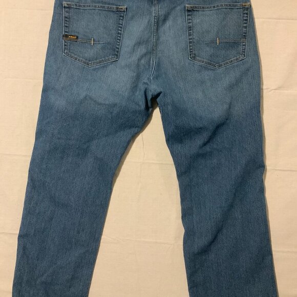 Ariat M4 Jeans Mens 43x31 Medium Wash Releaxed Boot Straight Fit (Tag:41x32) - Picture 6 of 12